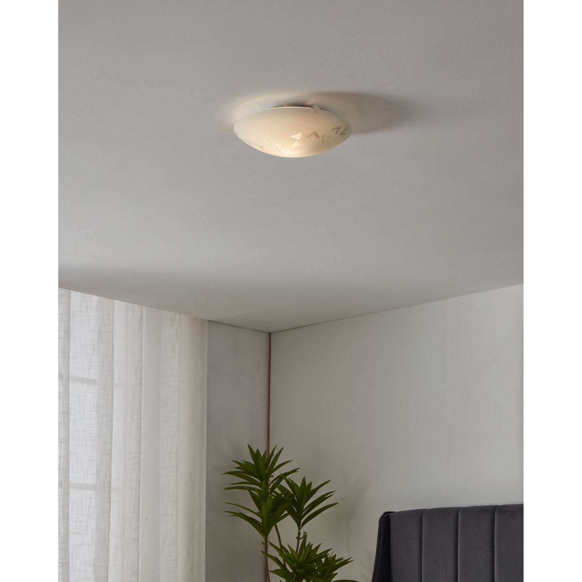 Merbessa Triangle Pattern Flush Ceiling Light - White