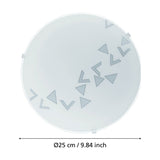 Merbessa Triangle Pattern Flush Ceiling Light - White