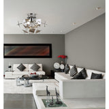 Meridan 6 Light Smoked Glass Semi-Flush Ceiling Light - Polished Chrome