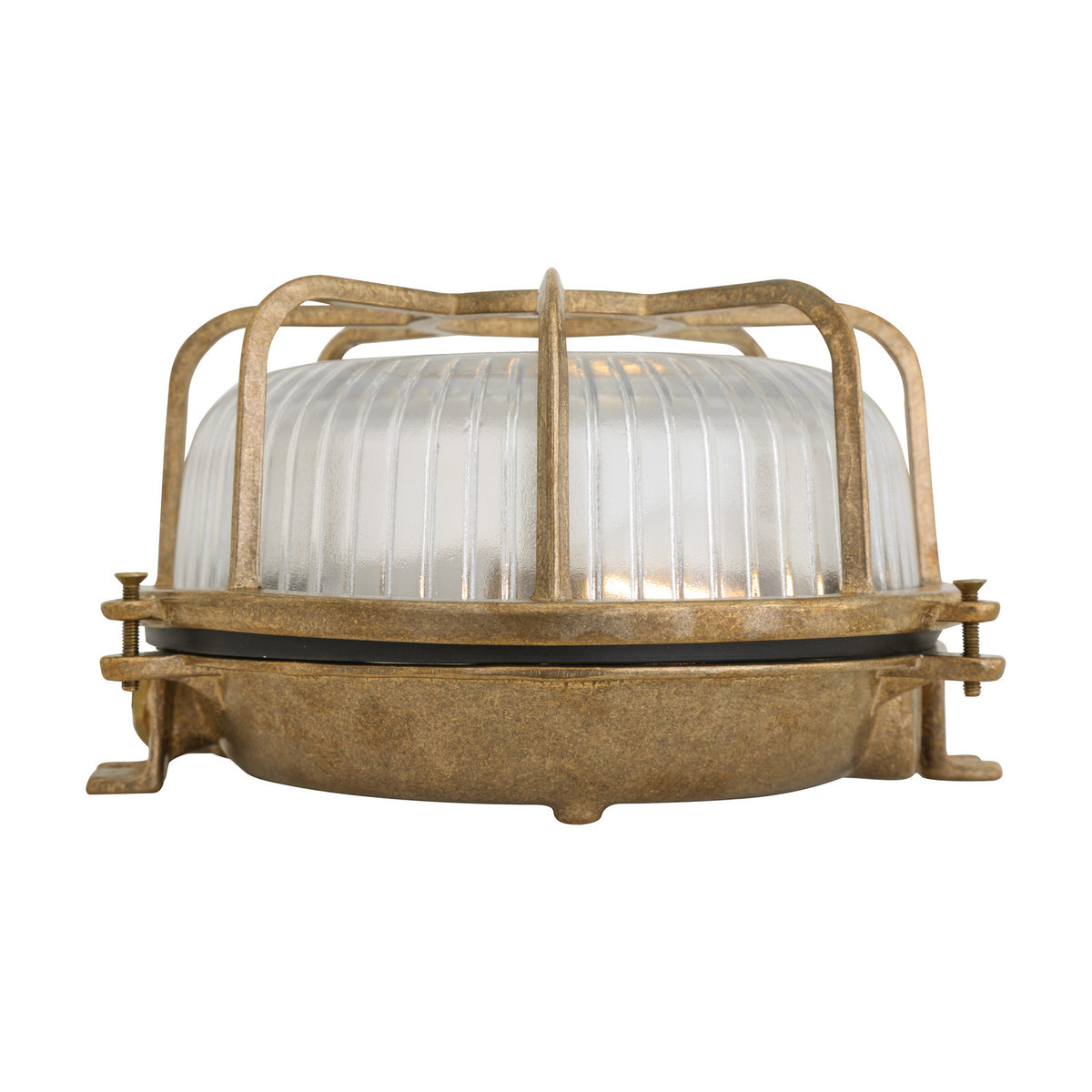 Merivon Ribbed Glass Bulkhead Flush Ceiling Light