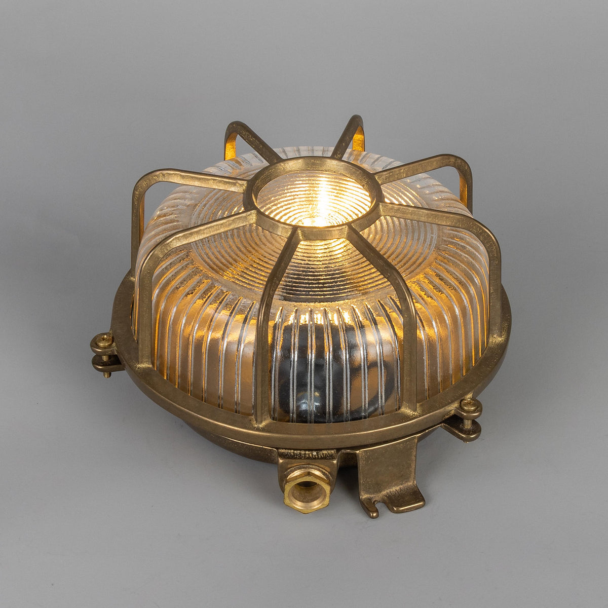 Merivon Ribbed Glass Bulkhead Flush Ceiling Light