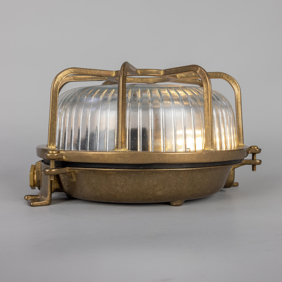 Merivon Ribbed Glass Bulkhead Flush Ceiling Light