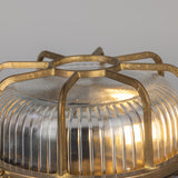 Merivon Ribbed Glass Bulkhead Flush Ceiling Light