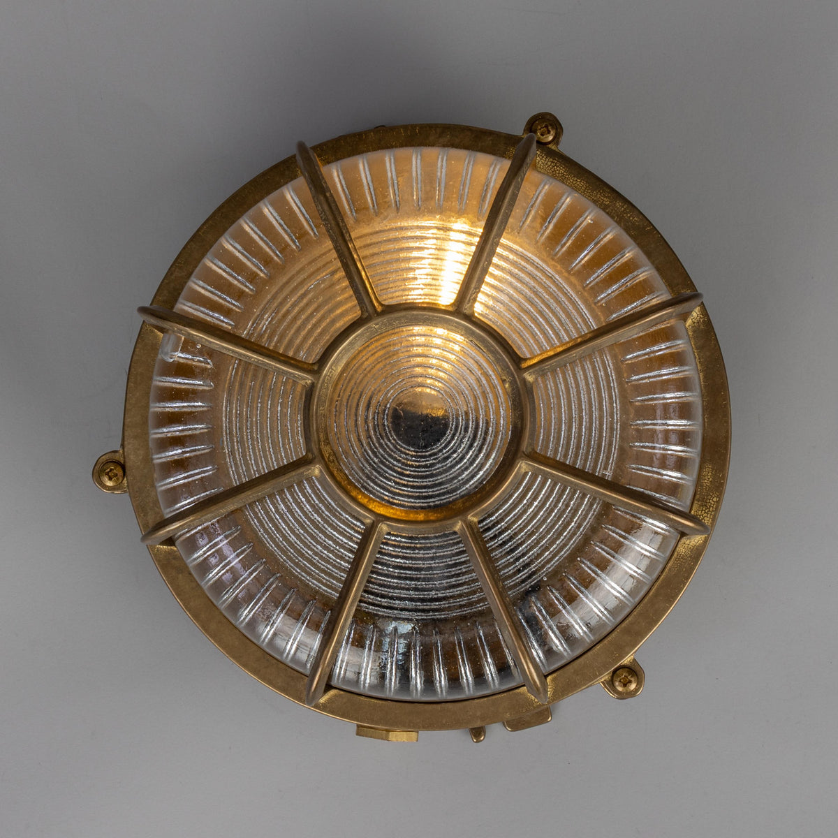 Merivon Ribbed Glass Bulkhead Flush Ceiling Light