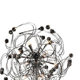 The Messe 12 Light Crystal Floor Lamp in polished chrome features multiple sleek arms and sparkling bulbs, offering an abstract, elegant look that adds unique ambient lighting and modern flair to your space.