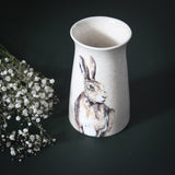 Small Hare Speckled Gloss Ceramic Vase 10.6 x 17.7cm - White