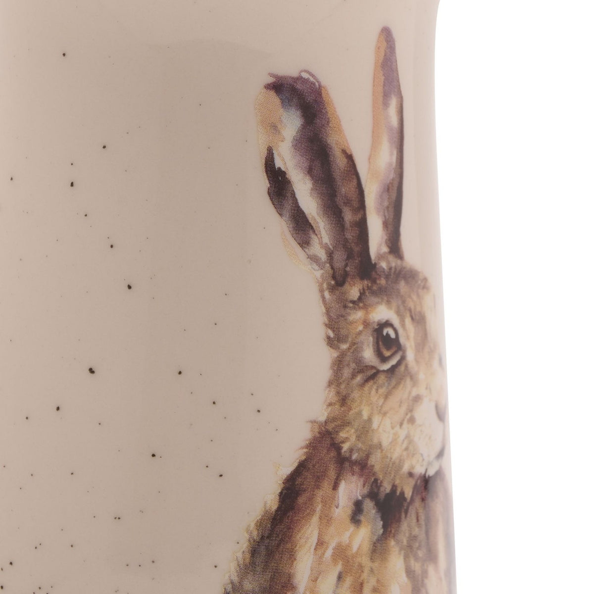 Small Hare Speckled Gloss Ceramic Vase 10.6 x 17.7cm - White