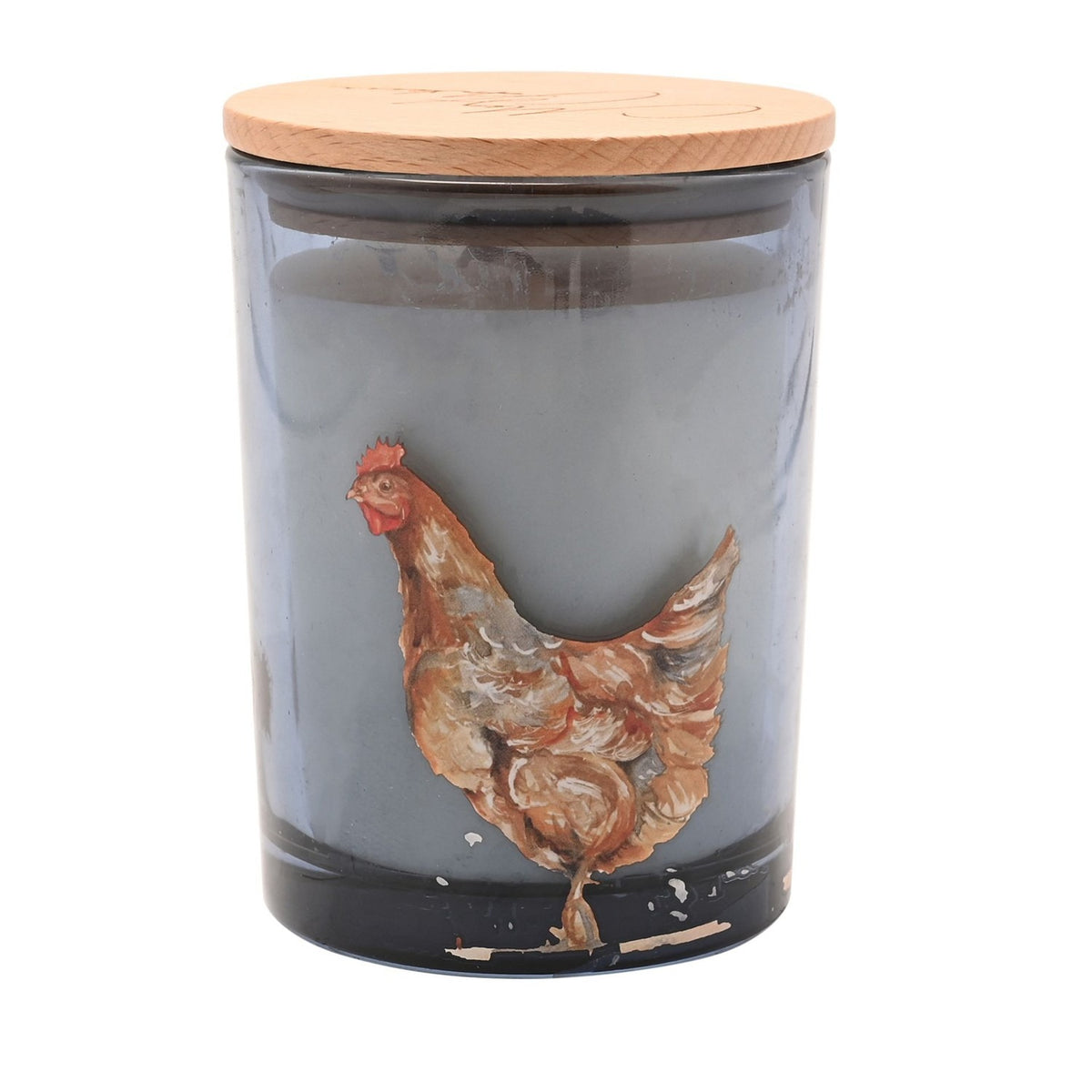 Chickens Honey & Oats Scented Candle 250g - Grey & Natural