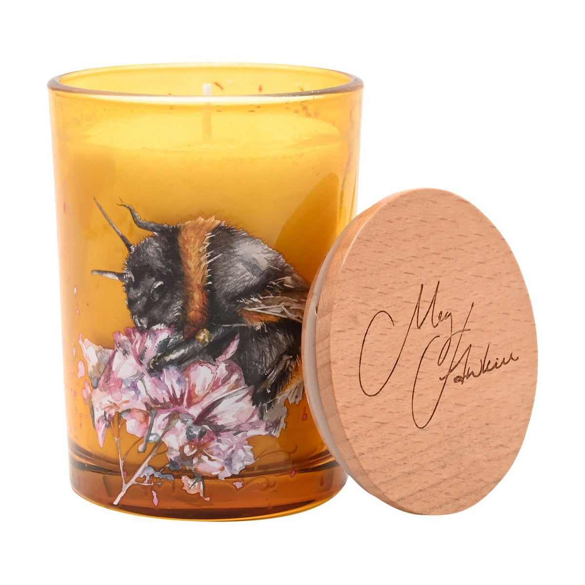 Bumble Bee Honeysuckle Blossom Scented Candle 250g - Yellow