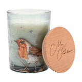 Robin Orange & Cinnamon Scented Candle with Lid 250g - Blue
