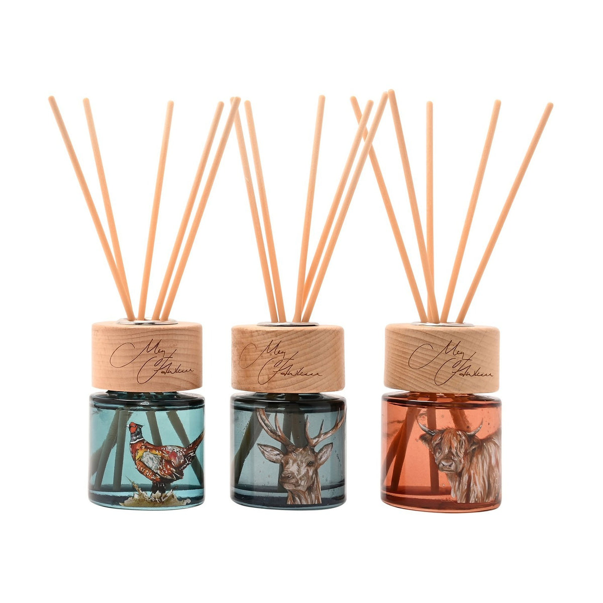 Highlands Pheasant, Stag & Cow Mini Reed Diffusers Set of 3