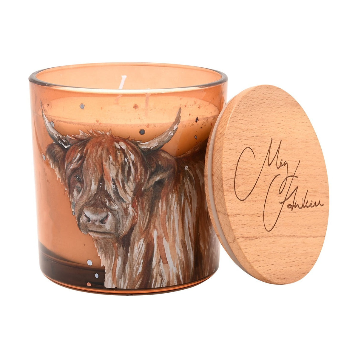 Highland Cow Apple Orchard 2 Wick Candle 400g - Brown & Natural