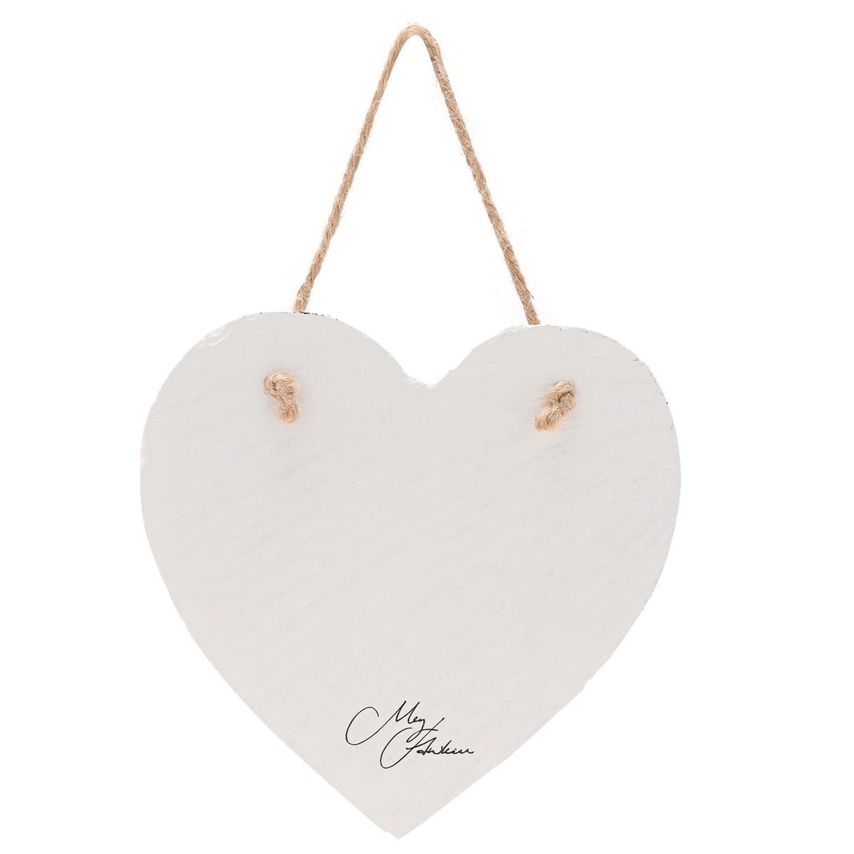 Watercolour Blue Tit Hanging Heart Slate Plaque with Tag