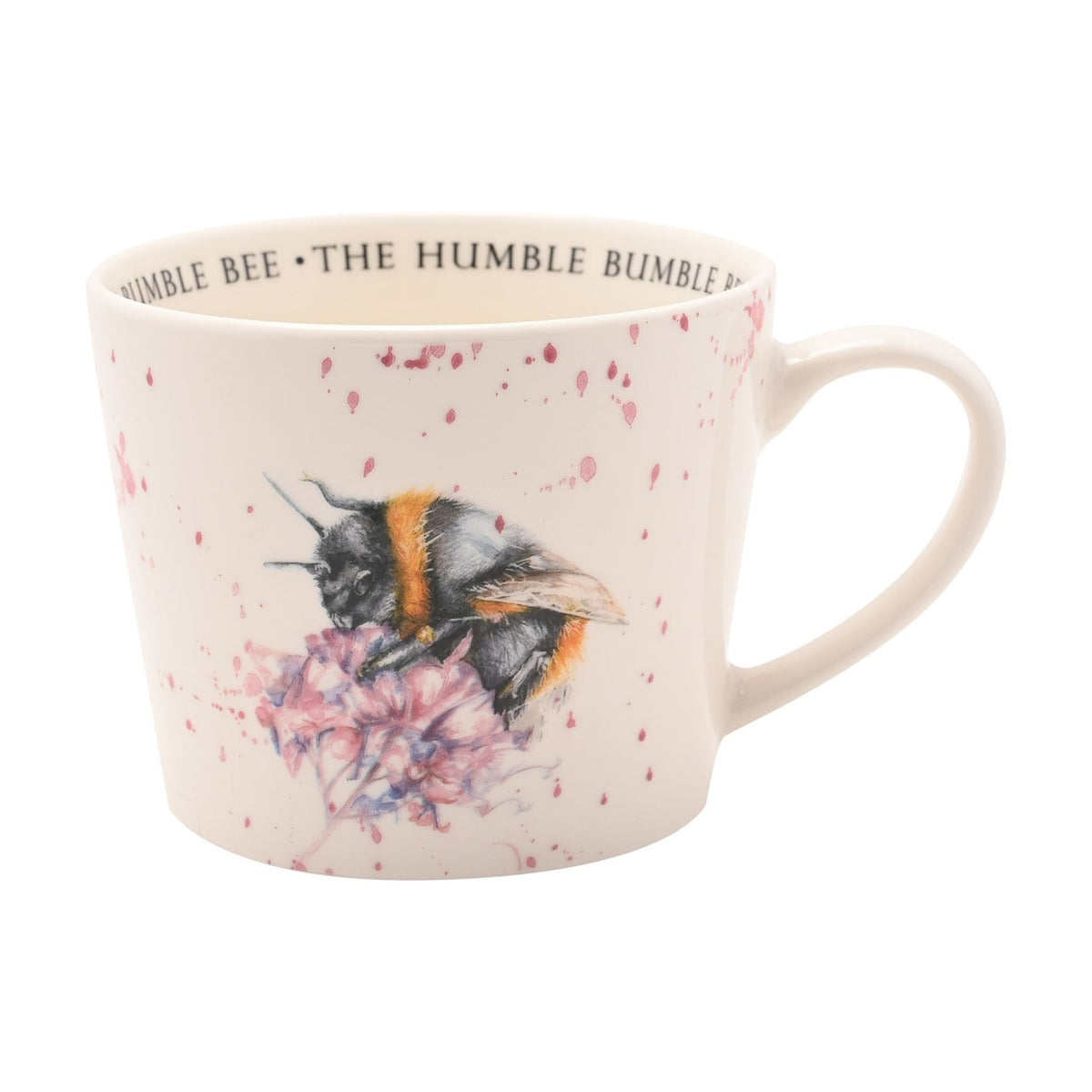 The Humble Bumble Bee and Flower Porcelain Cup - Off White