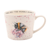 The Humble Bumble Bee and Flower Porcelain Cup - Off White