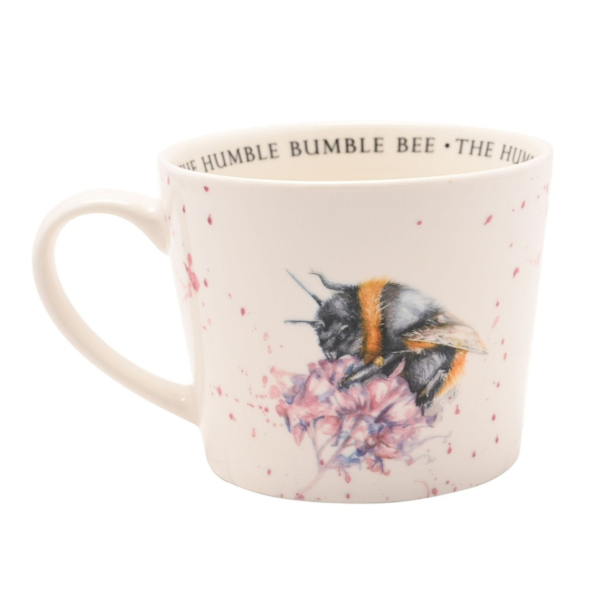 The Humble Bumble Bee and Flower Porcelain Cup - Off White