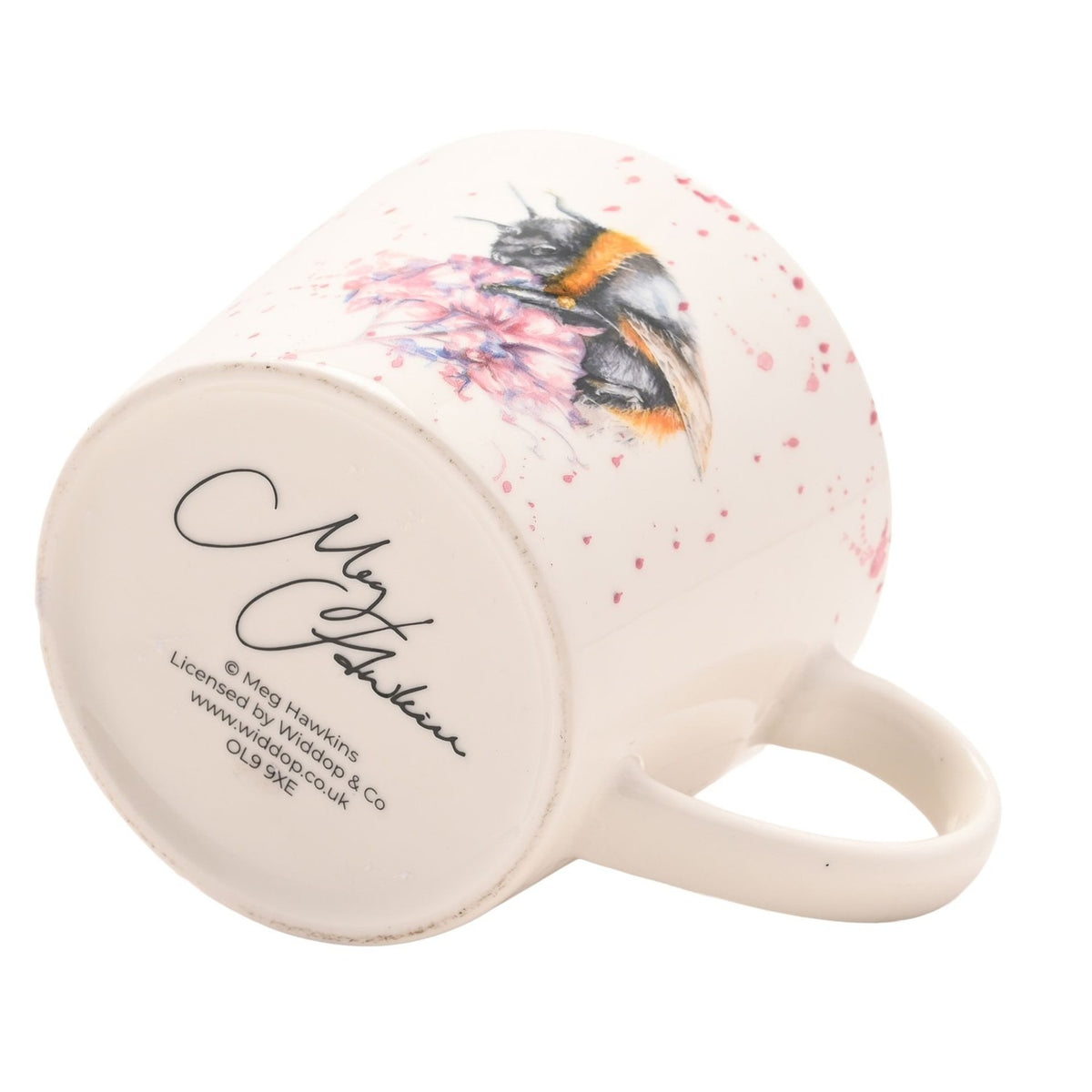 The Humble Bumble Bee and Flower Porcelain Cup - Off White
