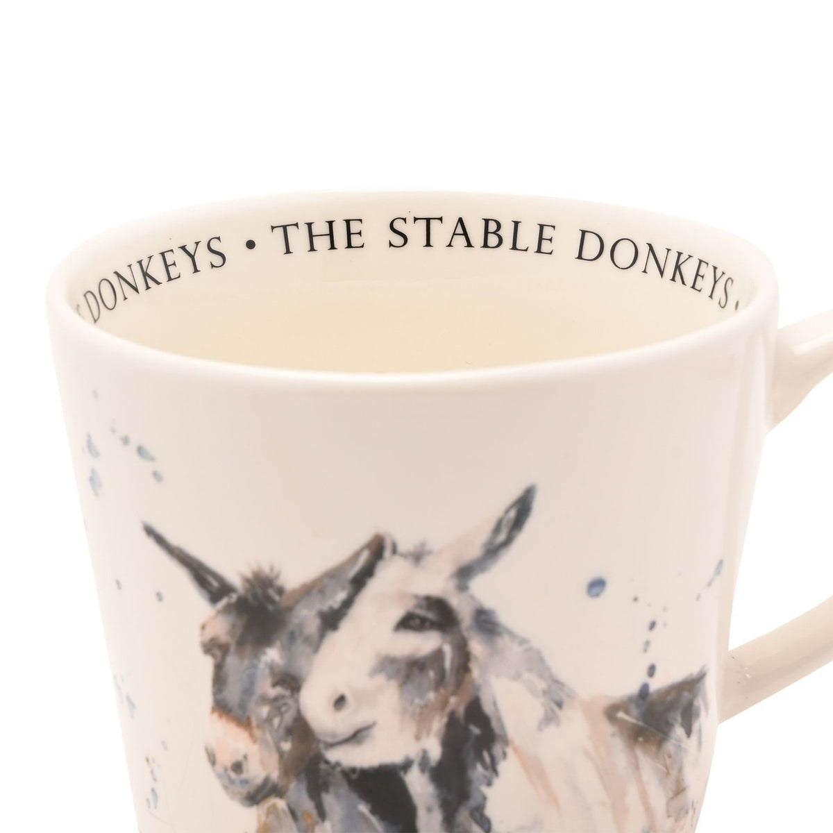 The Stable Donkeys Watercolour Print Cup 340ml - Off White