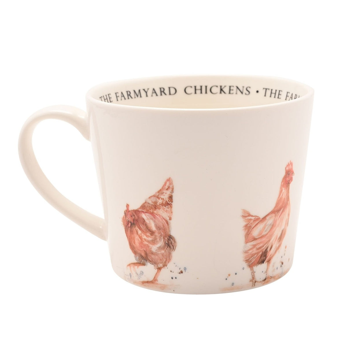 The Farmyard Chickens Illustrated Cup 340ml - Off White