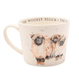 The Woolly Flock Three Sheep Porcelain Cup 340ml - Off White