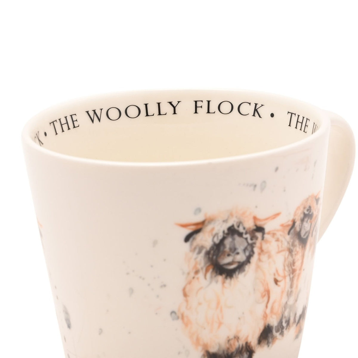 The Woolly Flock Three Sheep Porcelain Cup 340ml - Off White