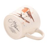 Garden Robin Watercolour Cup with Lettered Rim 340ml - Cream