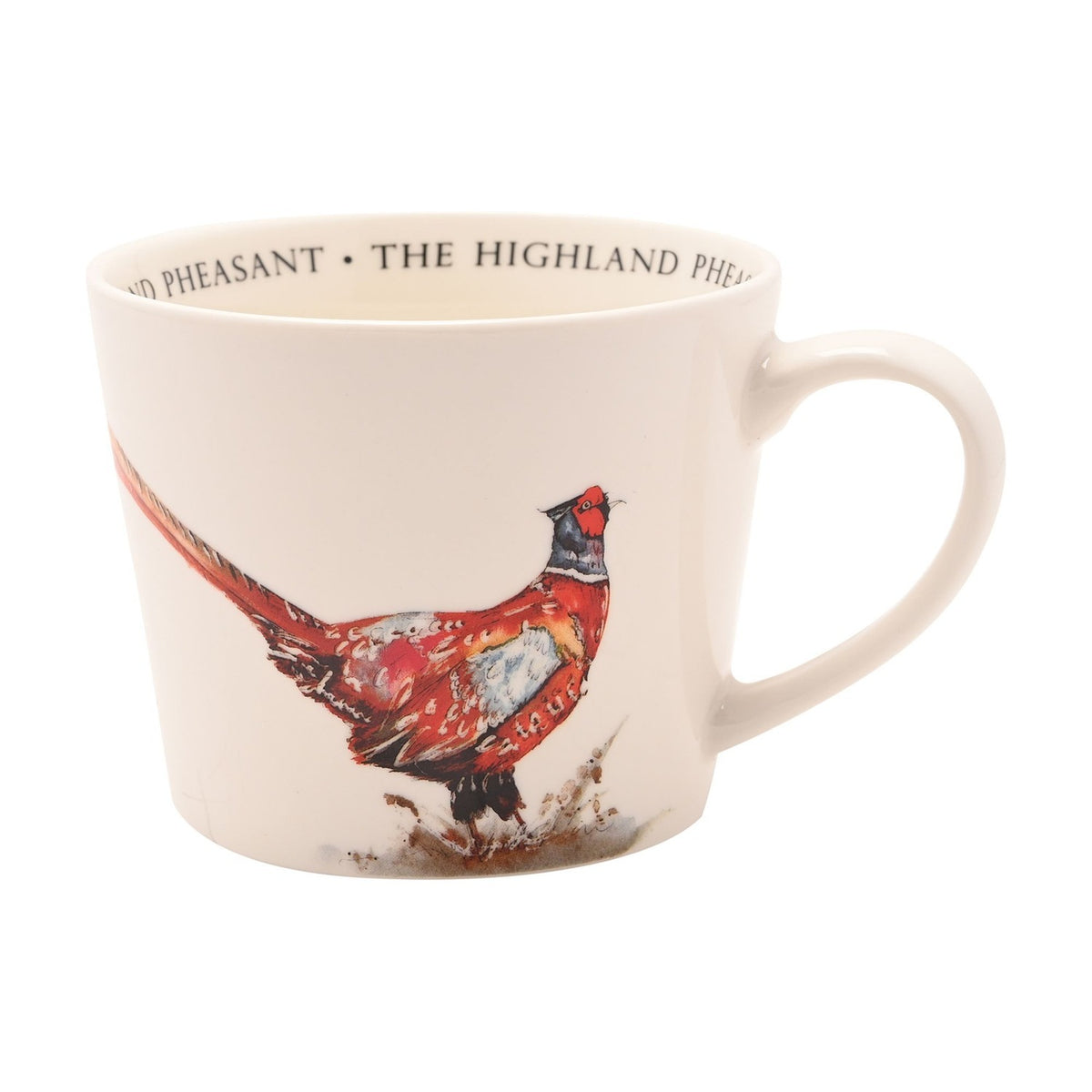 The Highland Pheasant Print Cup with Handle 340ml - Cream