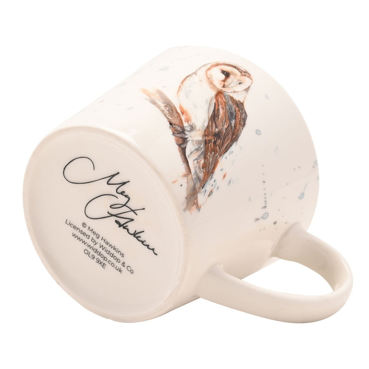 The Barn Owl Watercolour Print Porcelain Cup 340ml - Cream