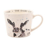 Watercolour Black & White Cow Porcelain Cup 340ml - Cream
