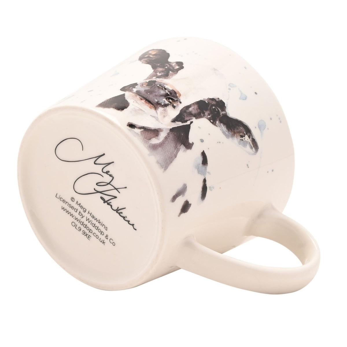 Watercolour Black & White Cow Porcelain Cup 340ml - Cream