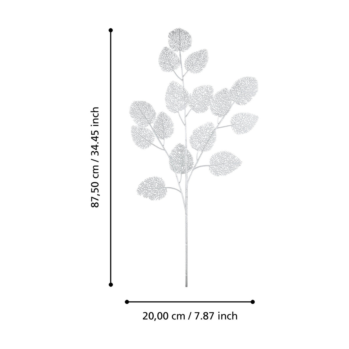 Miadol Artificial Leaf Stem - Silver