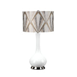 Milo 1 Light Table Lamp - Polished Nickel, White, Silver