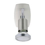 Mini 4 plug-in spotlight with satin nickel backplate, flexible chrome gooseneck arm, and satin nickel spot head with chrome rim holding a GU10 bulb, shown on a plain white background.