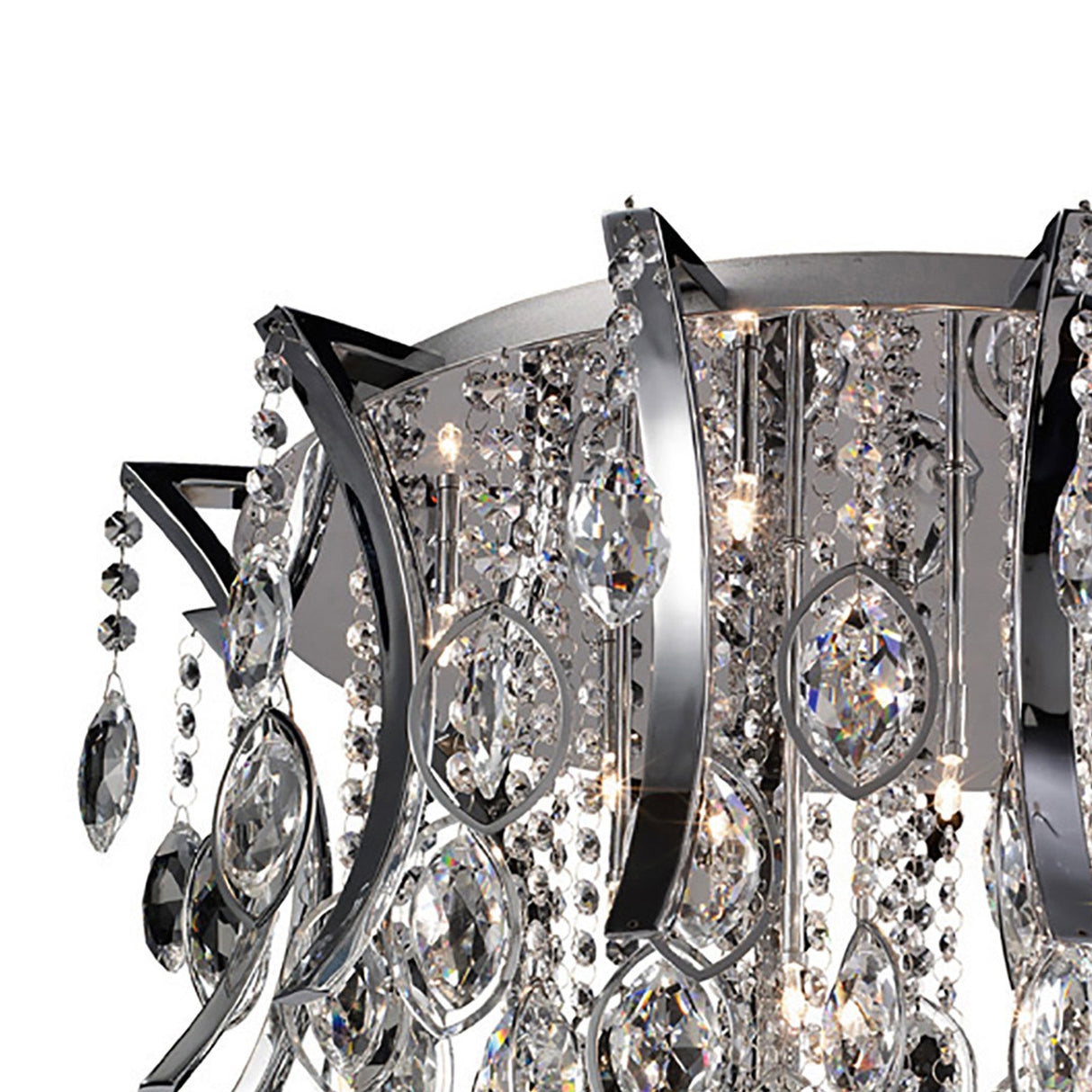 Mios 12 Light Crystal Flush Ceiling Light - Polished Chrome