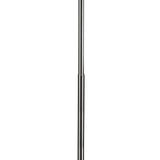 The Miss 3 Light Floor Lamp in gloss white and polished chrome features a sleek telescopic pole, ideal for modern lighting setups, displayed against a plain white background.