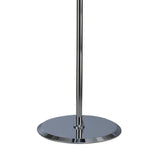 A close-up of the Miss 3 Light Floor Lamp in gloss black and polished chrome, featuring a metallic pole and round reflective base, set against a white background.