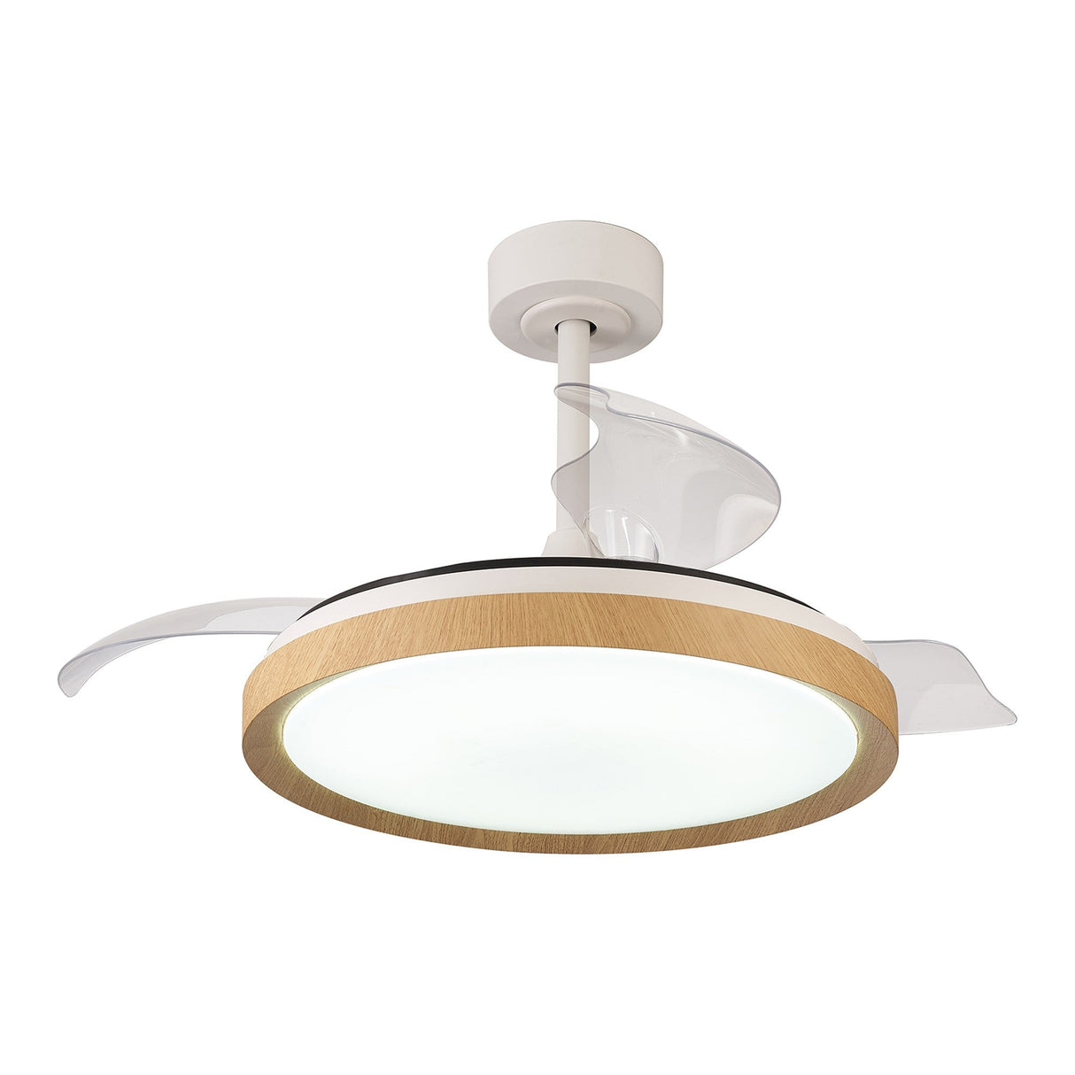 Mistral CCT Dimmable LED Ceiling Fan Light With Remote Control - Brown
