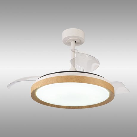 Mistral CCT Dimmable LED Ceiling Fan Light With Remote Control - Brown