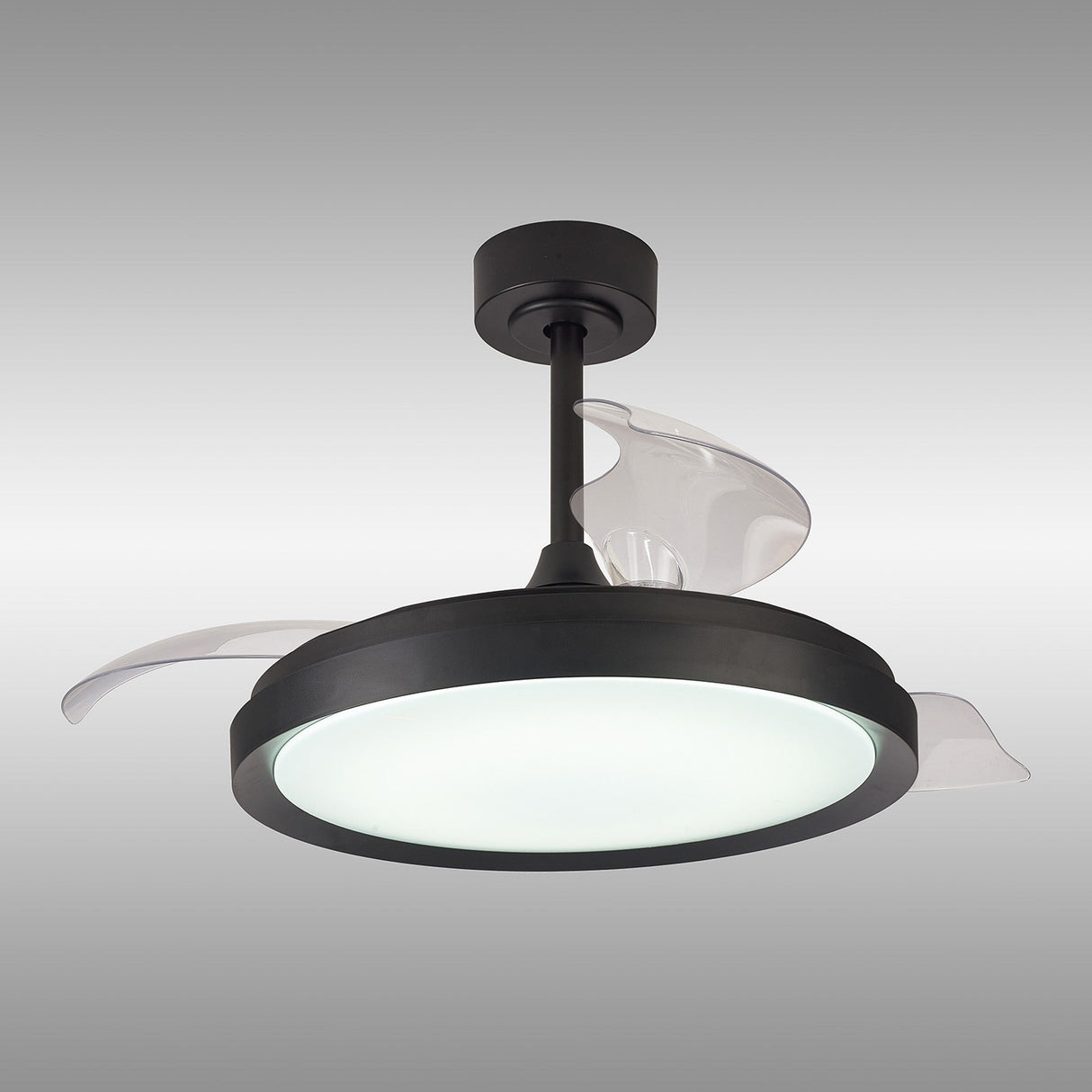 Mistral CCT Dimmable LED Ceiling Fan Light With Remote Control - Black