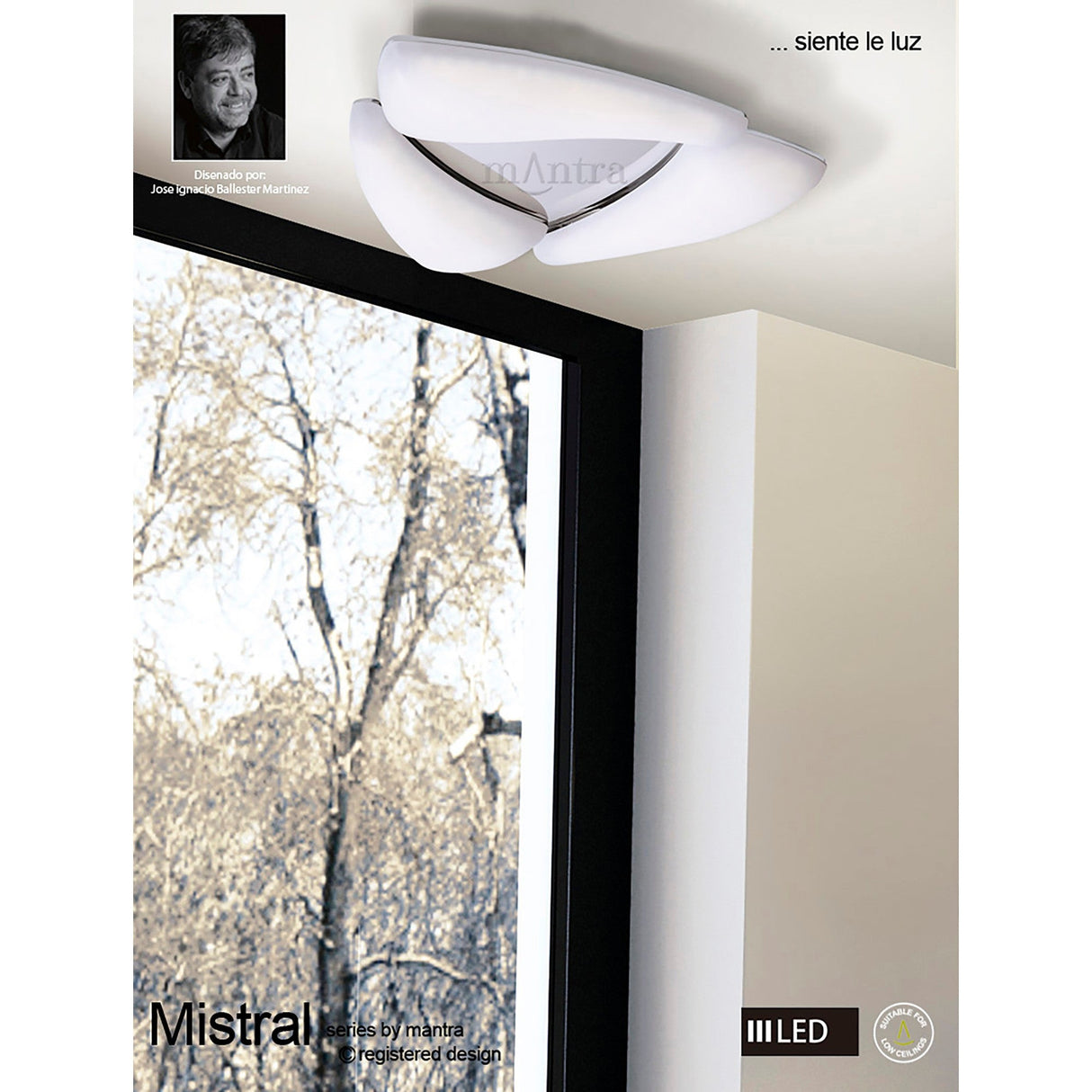 Mistral LED Flush Ceiling Light 18W 3000K - Polished Chrome