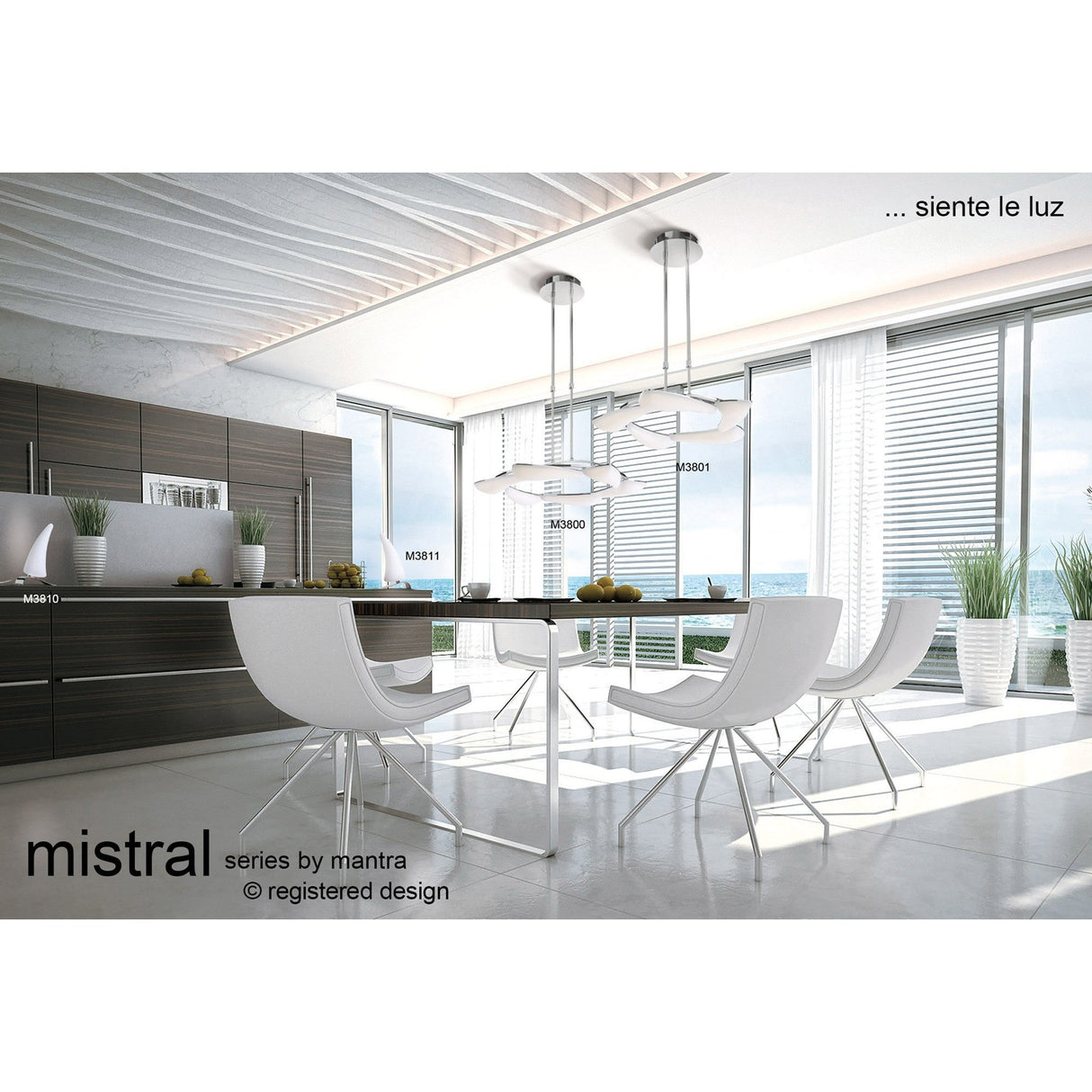 Mistral LED Frosted Acrylic Left Table Lamp 6W 3000K - Polished Chrome