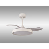 Mistral Mini CCT Dimmable LED Ceiling Fan Light With Remote Control - White