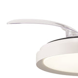 Mistral Mini CCT Dimmable LED Ceiling Fan Light With Remote Control - White