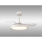 Mistral Mini CCT Dimmable LED Ceiling Fan Light With Remote Control - White
