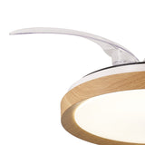 Mistral Mini CCT Dimmable LED Ceiling Fan Light With Remote Control - Brown