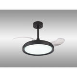 Mistral Mini CCT Dimmable LED Ceiling Fan Light With Remote Control - Black