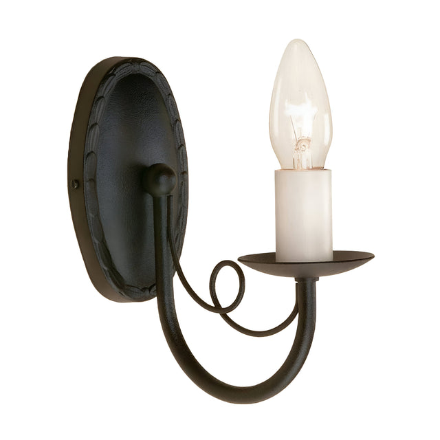 Minster 1 Light Wall Light - Black