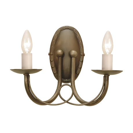 Minster 2 Light Wall Light - Black/ Gold Patina