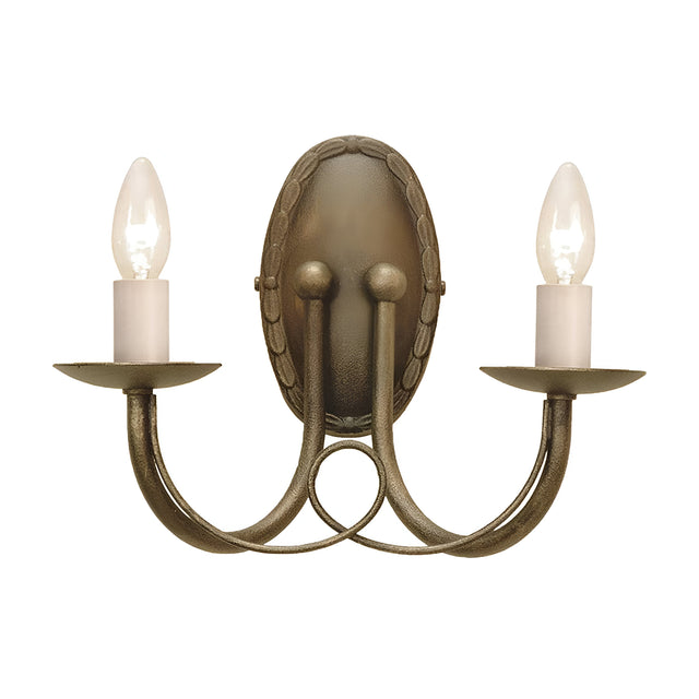 Minster 2 Light Wall Light - Black/ Gold Patina