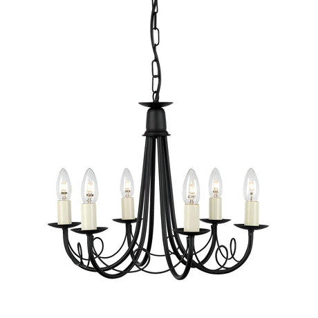 Minster 6 Light Chandelier - Black